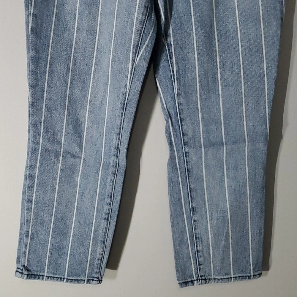 pacsun jeans women’s size 27 blue white Mom jean vertical stripes